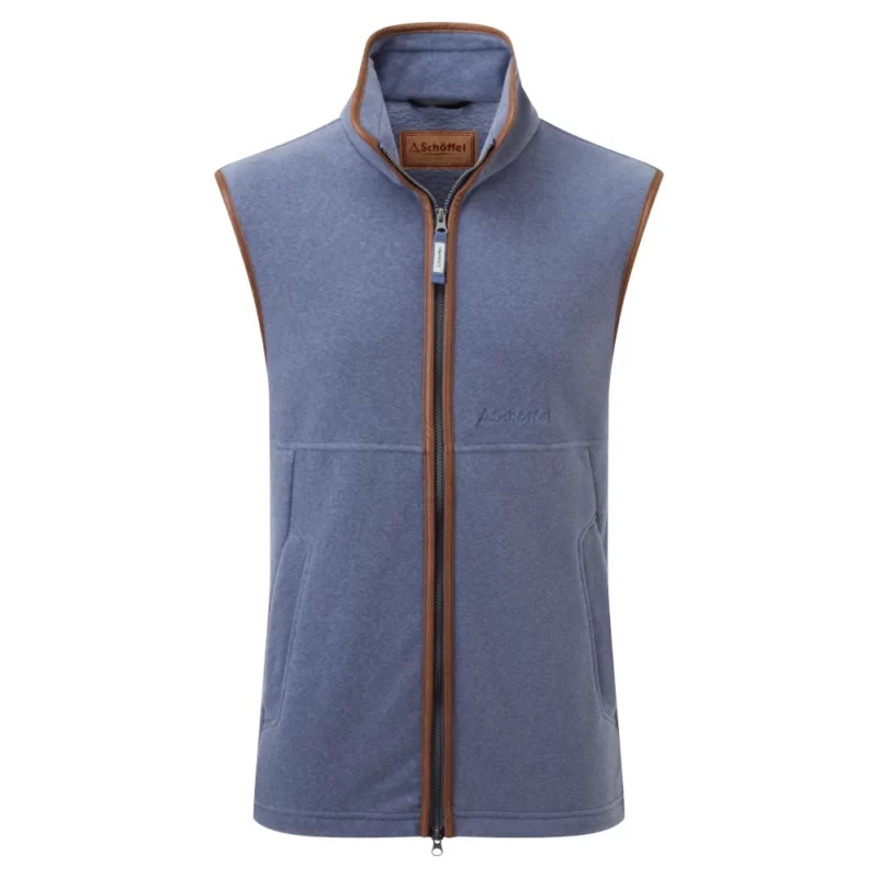 Schoffel Oakham Fleece Mens Country Gilet in Stone Blue