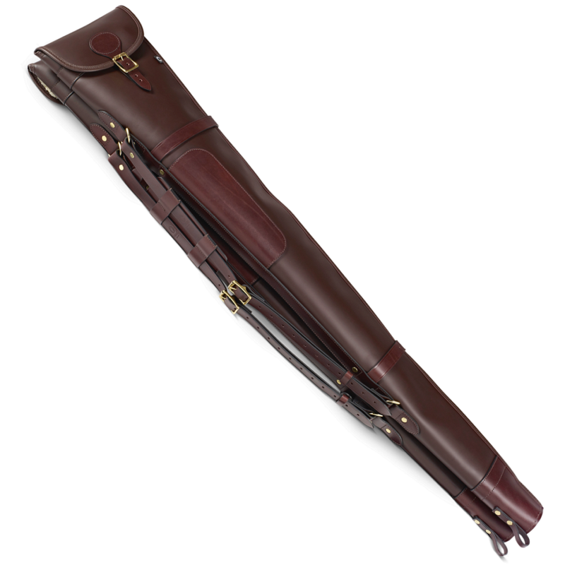 Byland Leather Double Shotgun Slip with Zip and Flap Oxblood