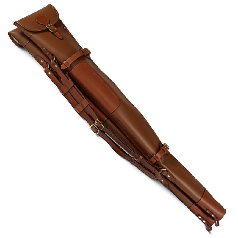 Byland Leather Double Shotgun Slip with Zip and Flap Tan