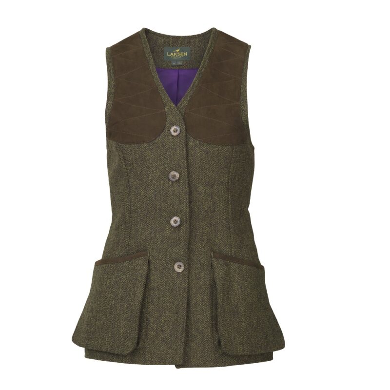 Laksen Ladies Beauly Shooting Vest in Dora Check Tweed