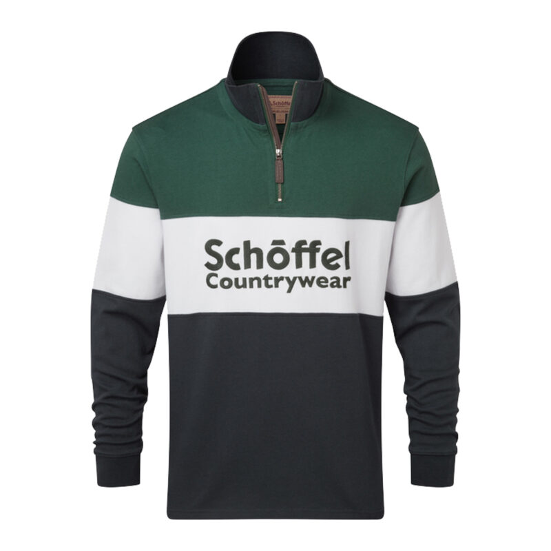 Schoffel Exeter Heritage 1/4 zip Rugby Shirt Navy