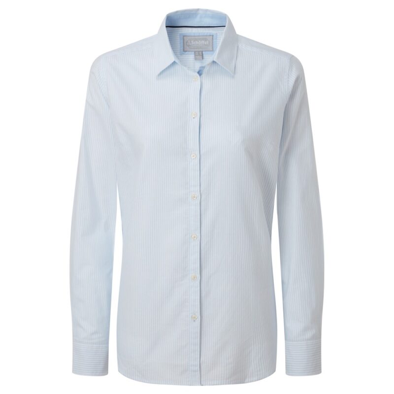 Schoffel Cley Soft Oxford Shirt in pale blue stripe