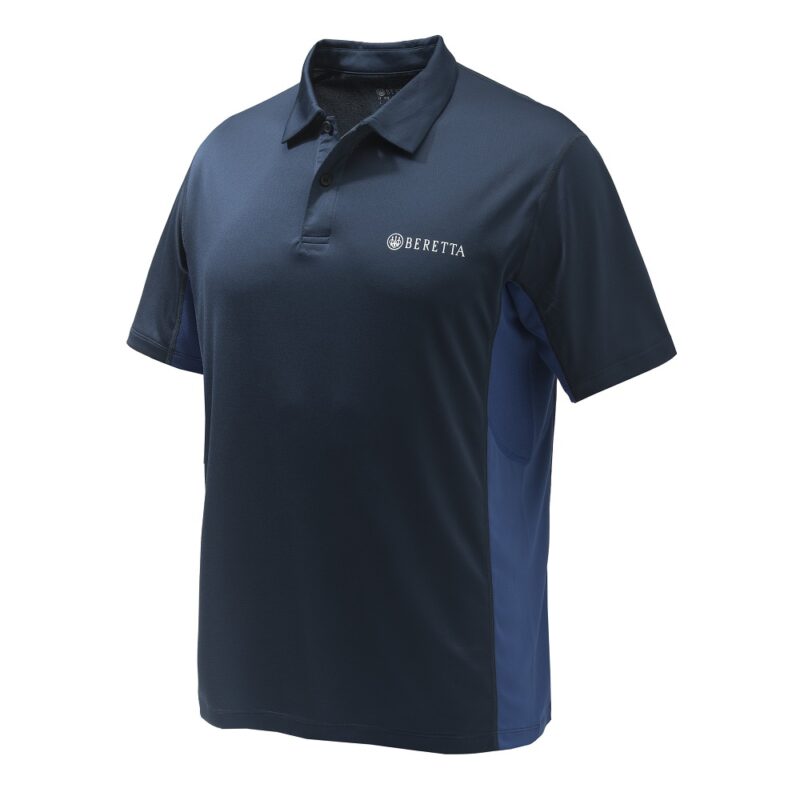 Beretta Flash Tech Polo Shirt Blue Total Eclipse Front