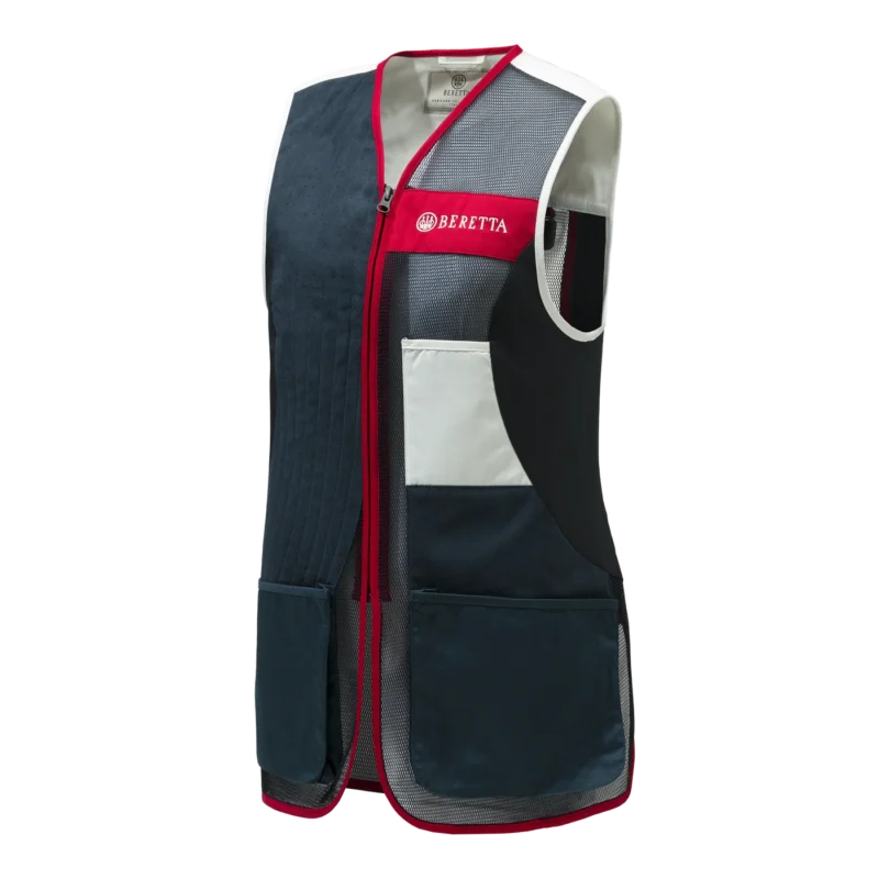 Beretta Ladies Uniform Pro 20.20 Micro Skeet Vest Blue Total Eclipse and White Front