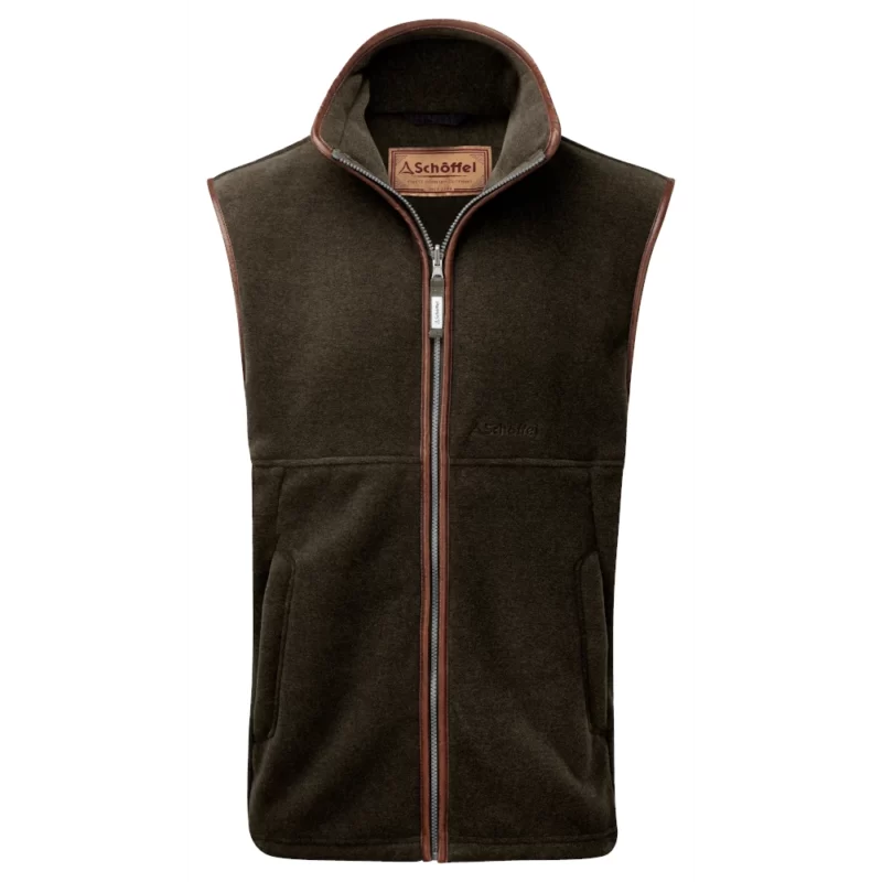 Schoffel Oakham Fleece Mens Country Gilet in Dark Olive