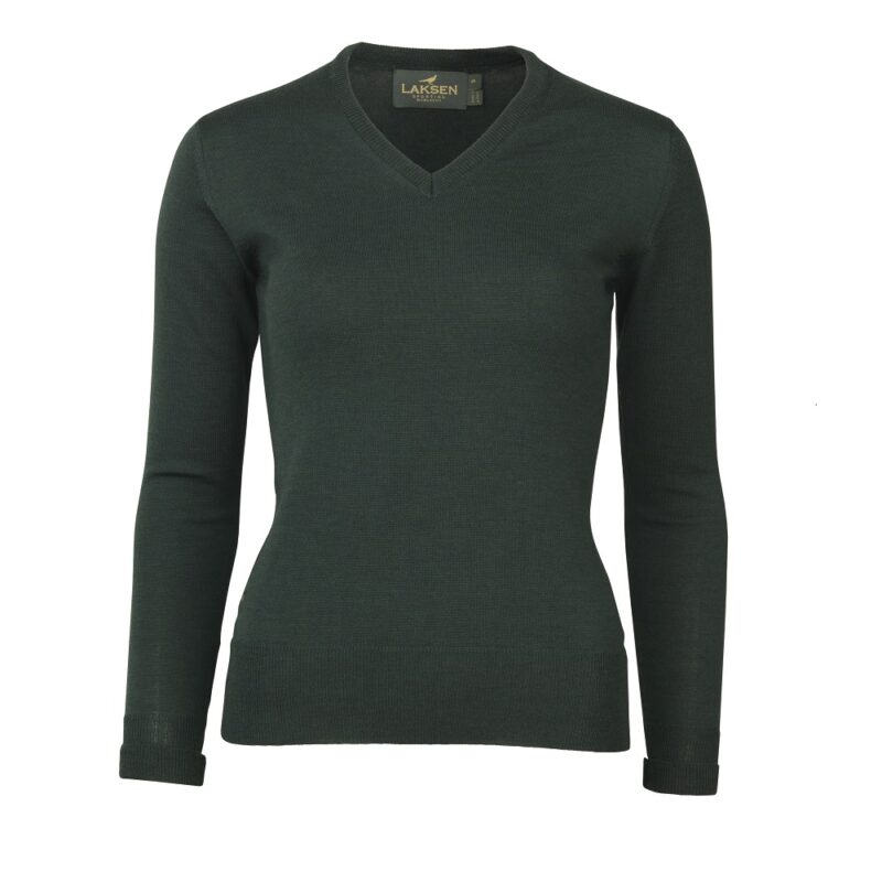 Laksen Carnaby V Neck Jumper in Pine