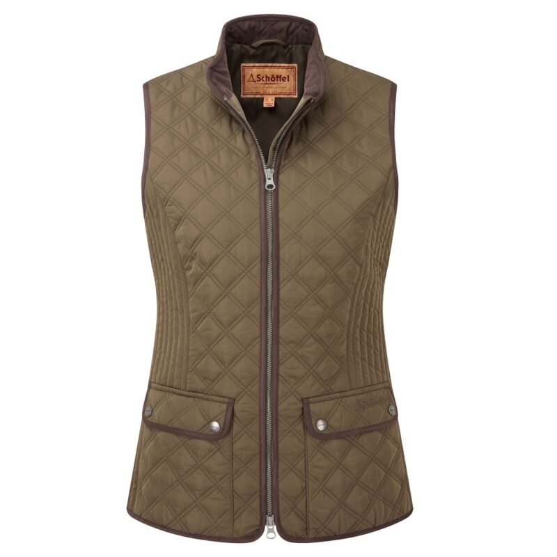 Schoffel Ladies Quilt Gilet in Olive Front