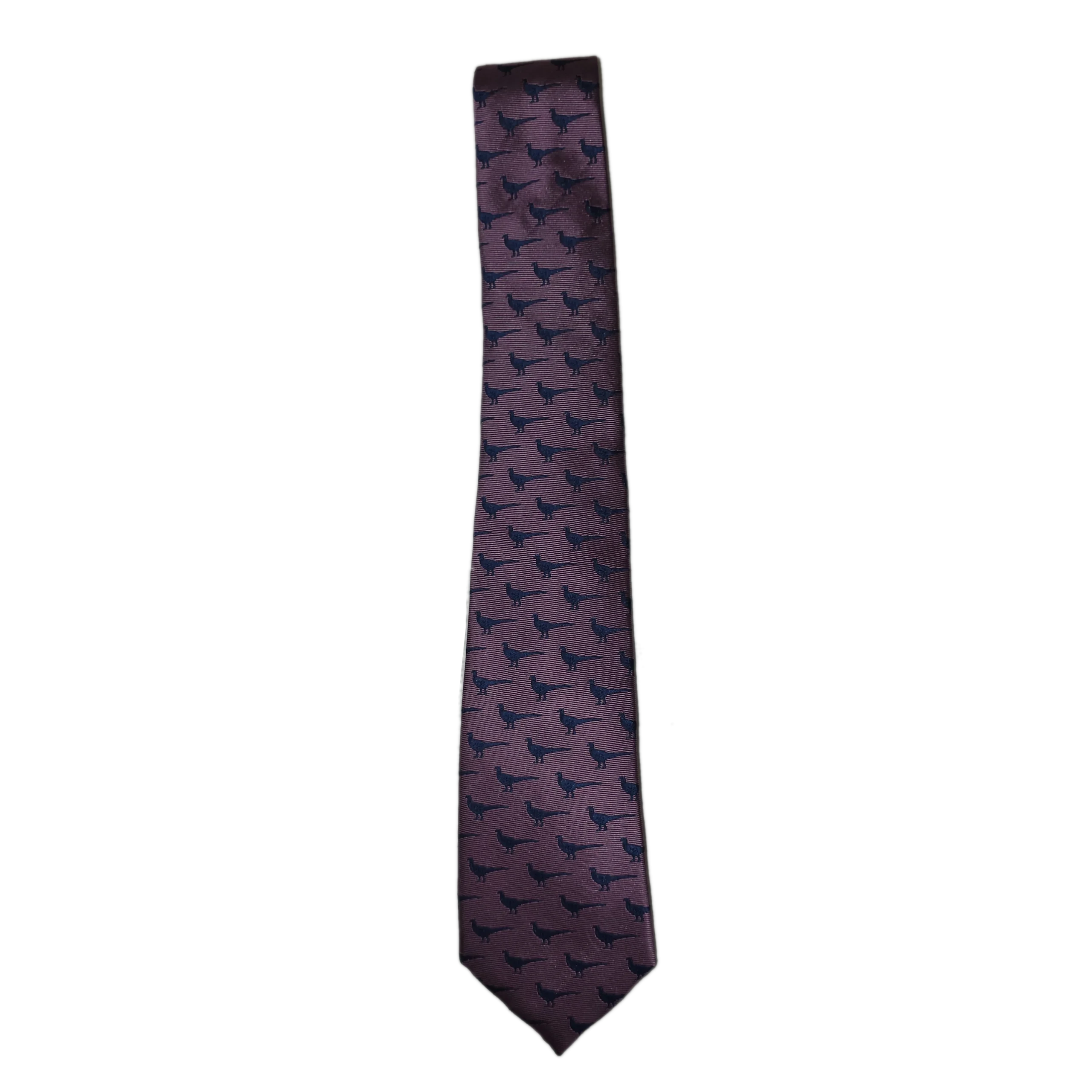 Ian Coley Blue Pheasant Tie in Pink