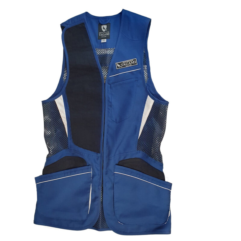 Tagami Right Handed Skeet Vest in Blue and White front