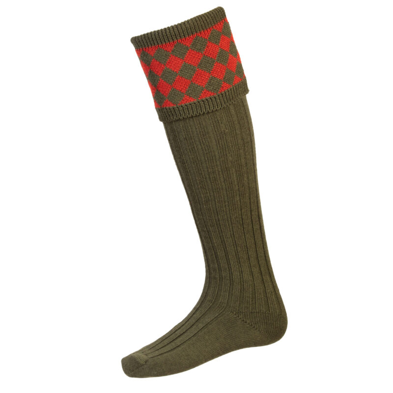 Mens Chessboard Socks in Spruce
