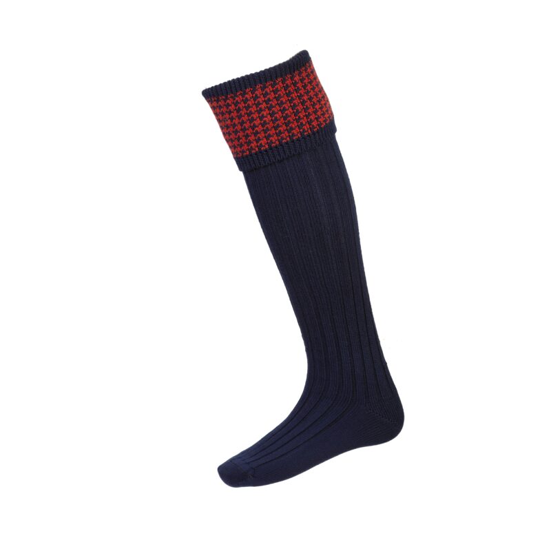 Mens Houndstooth Socks in Navy