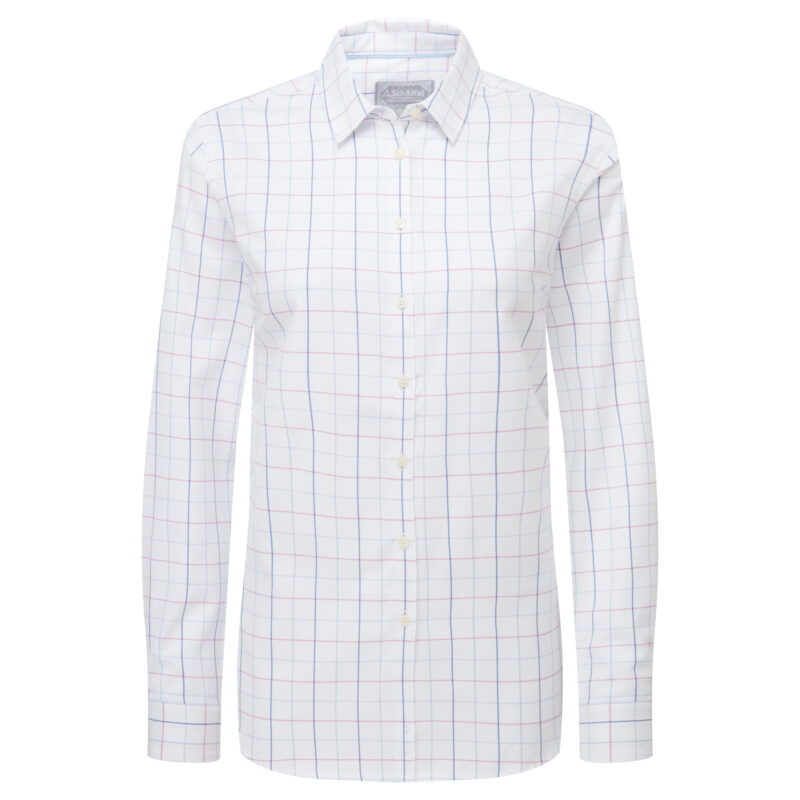 Schoffel Ladies Blakeney Shirt in Blue Pink Check