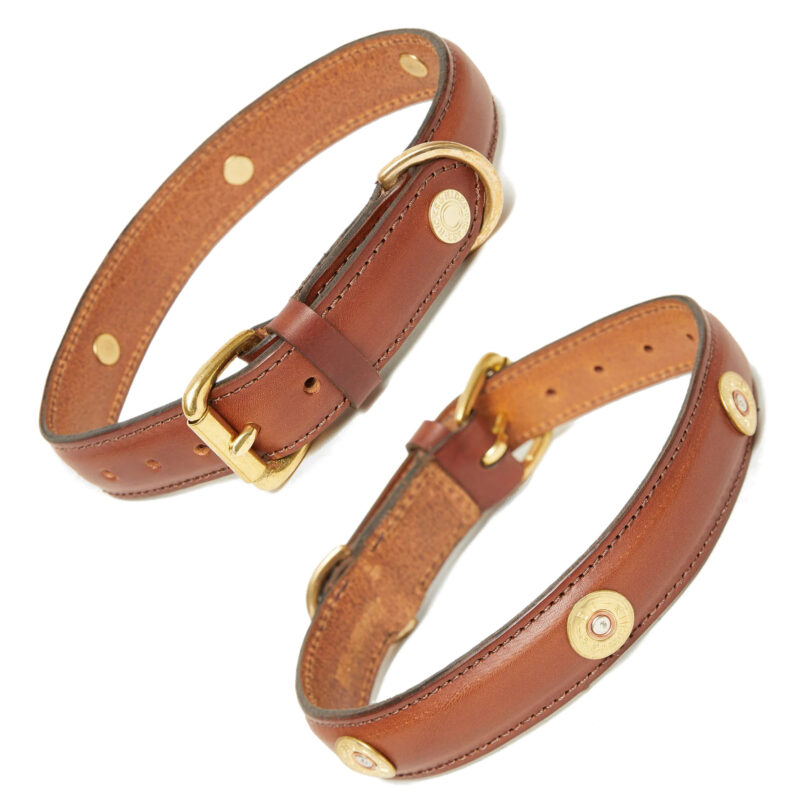 Hicks and Hides Laverton Dog Collar In Cognac