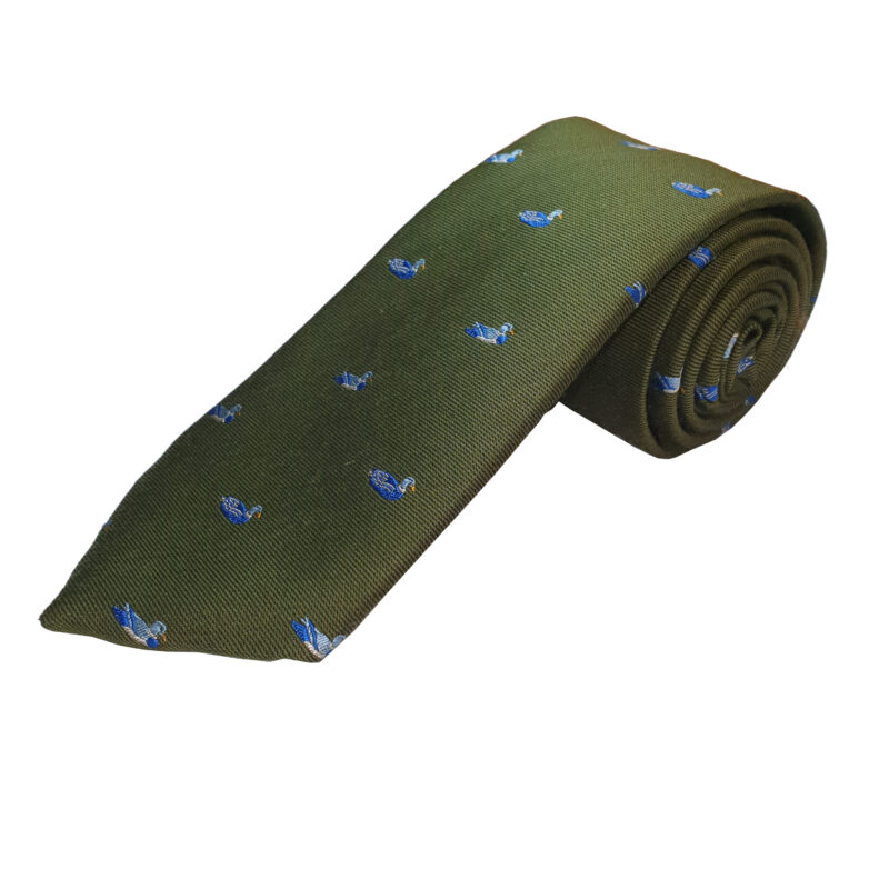 Ian Coley Blue Bird on Olive Tie