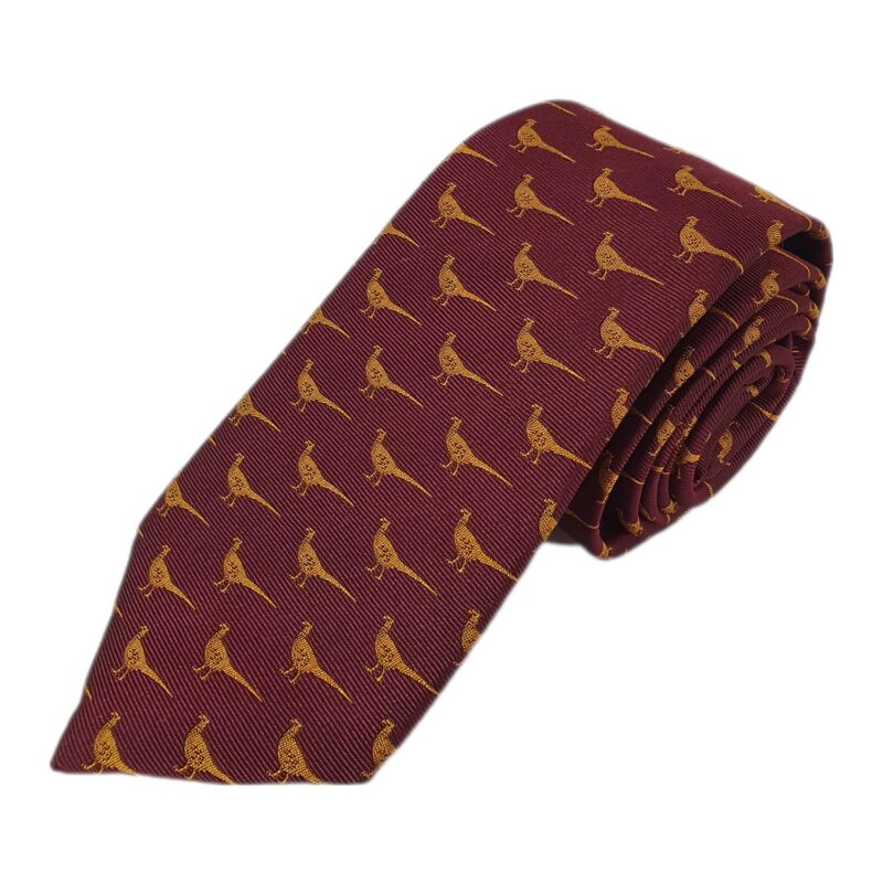 Ian Coley Gold Pheasant Maroon Tie