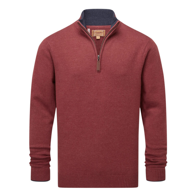 Schoffel Blair Quarter Zip Jumper Redwood
