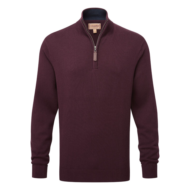 Schoffel Calton Cotton Cashmere Jumper in Wine