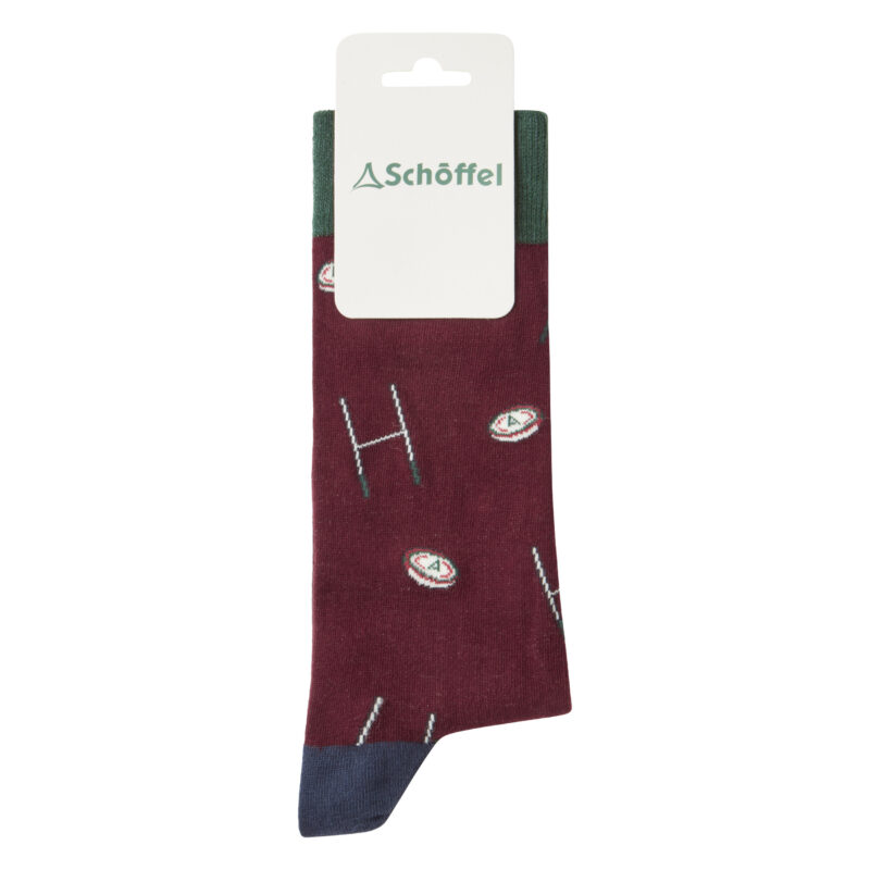 Schoffel Mens Single Cotton Sock in Woodland Rugby