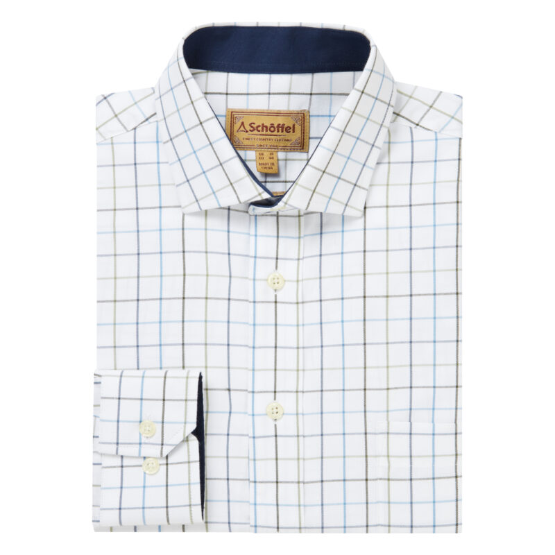 Schoffel Wells Tailored Shirt in Woodland and Vintage Navy