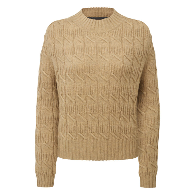 Schoffel Sandsend Cable Jumper in Warm Sand
