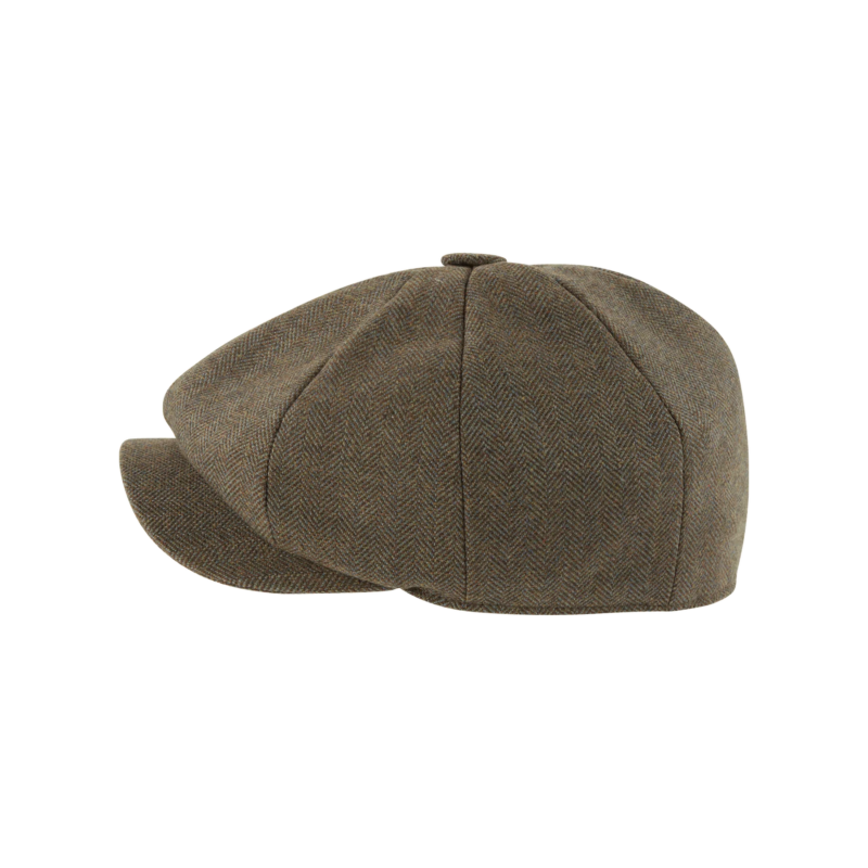 Schoffel Womens Newsboy Cap Loden Green Herringbone