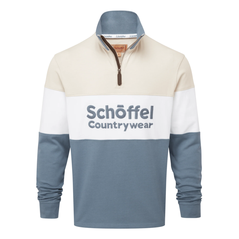 Schoffel Exeter Heritage Quarter Zip Rugby Shirt Stone