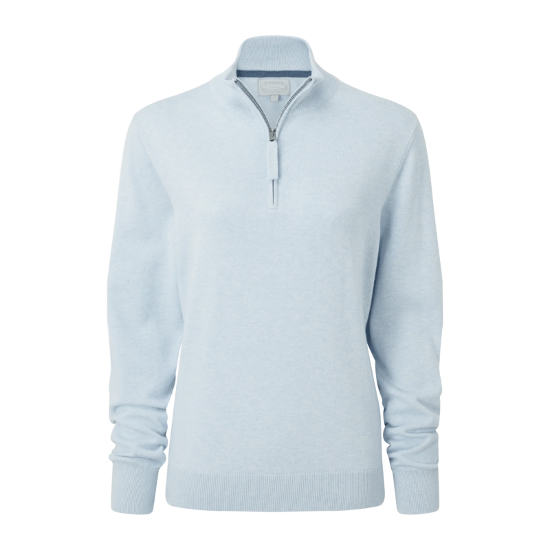 Schoffel Polperro Pima Jumper 1/4 Zip Blue Water