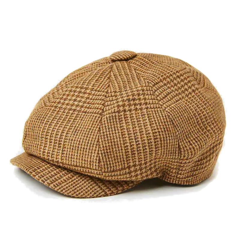 Holland Cooper Baker Boy Tweed Cap Tawny
