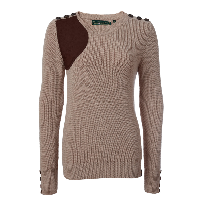 Holland Cooper Heritage Crew Neck Knit Latte Marl