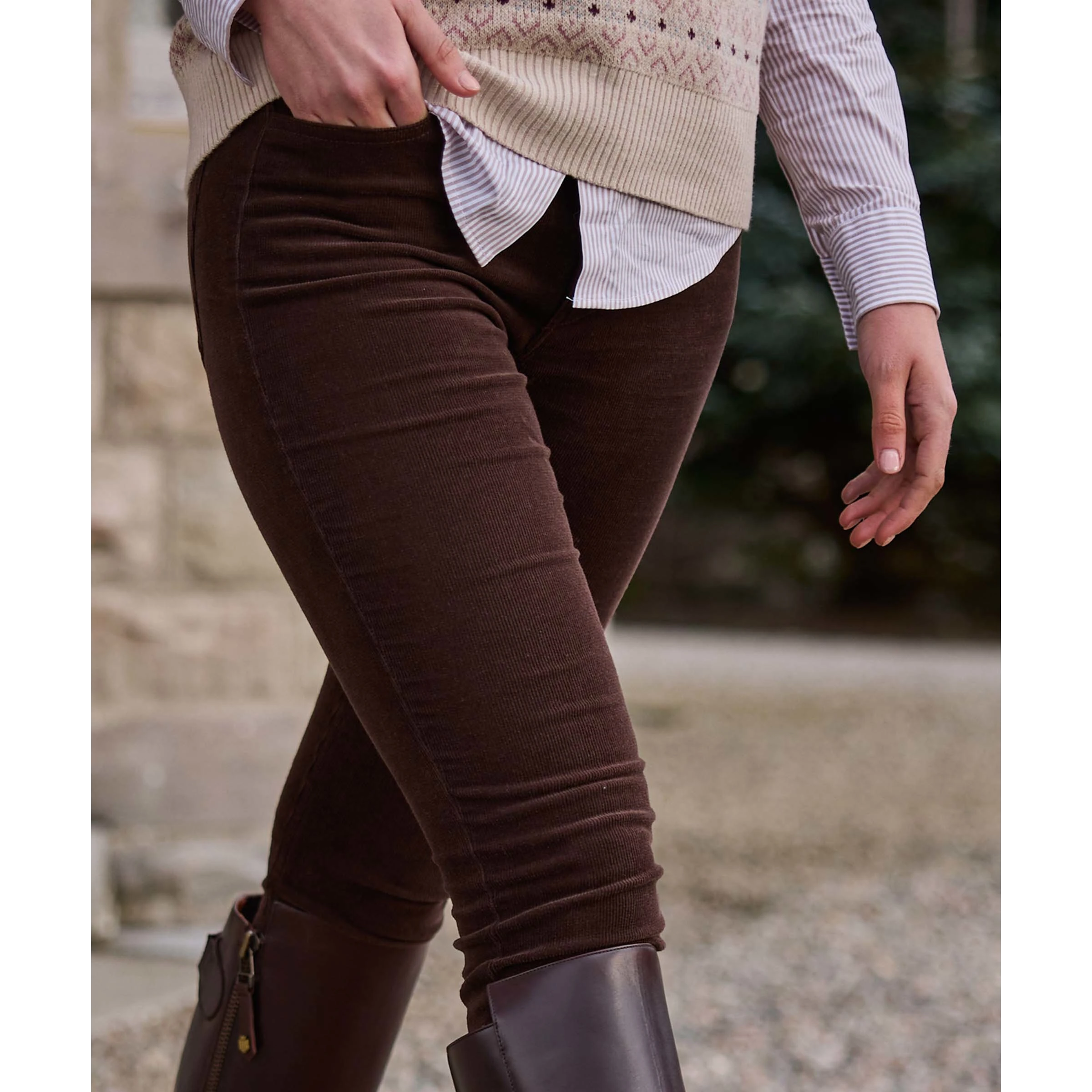 Schoffel Clover Cord Jeans Chocolate