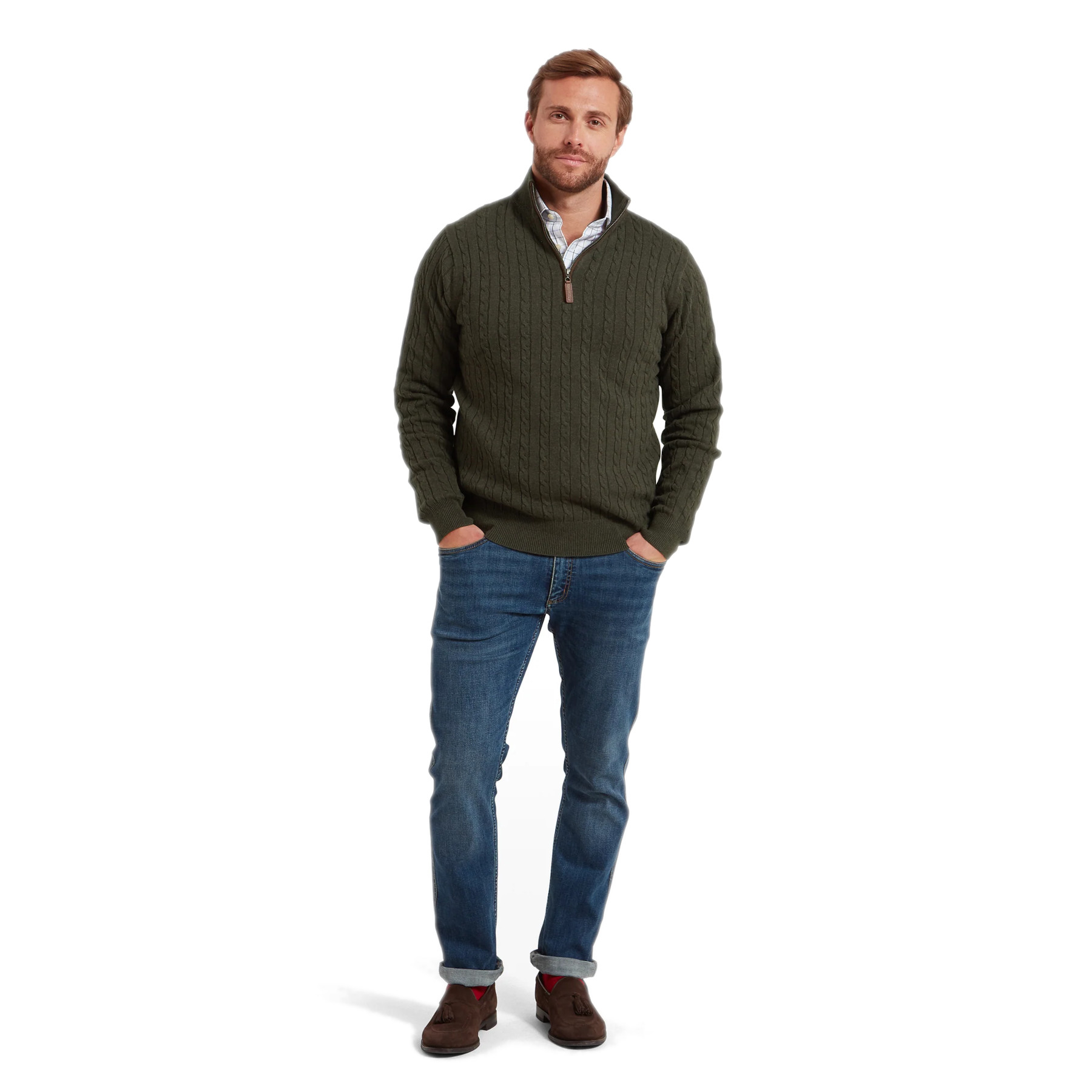 Schoffel Calton Cotton Cashmere Cable Jumper