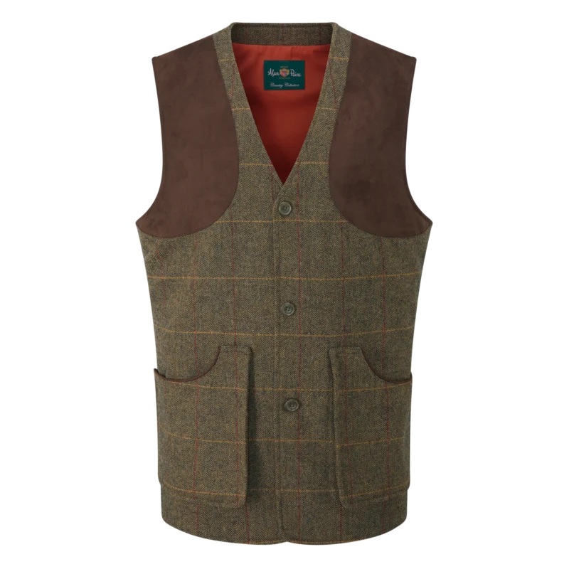 Alan Paine Combrook Tweed Shooting Waistcoat Teak