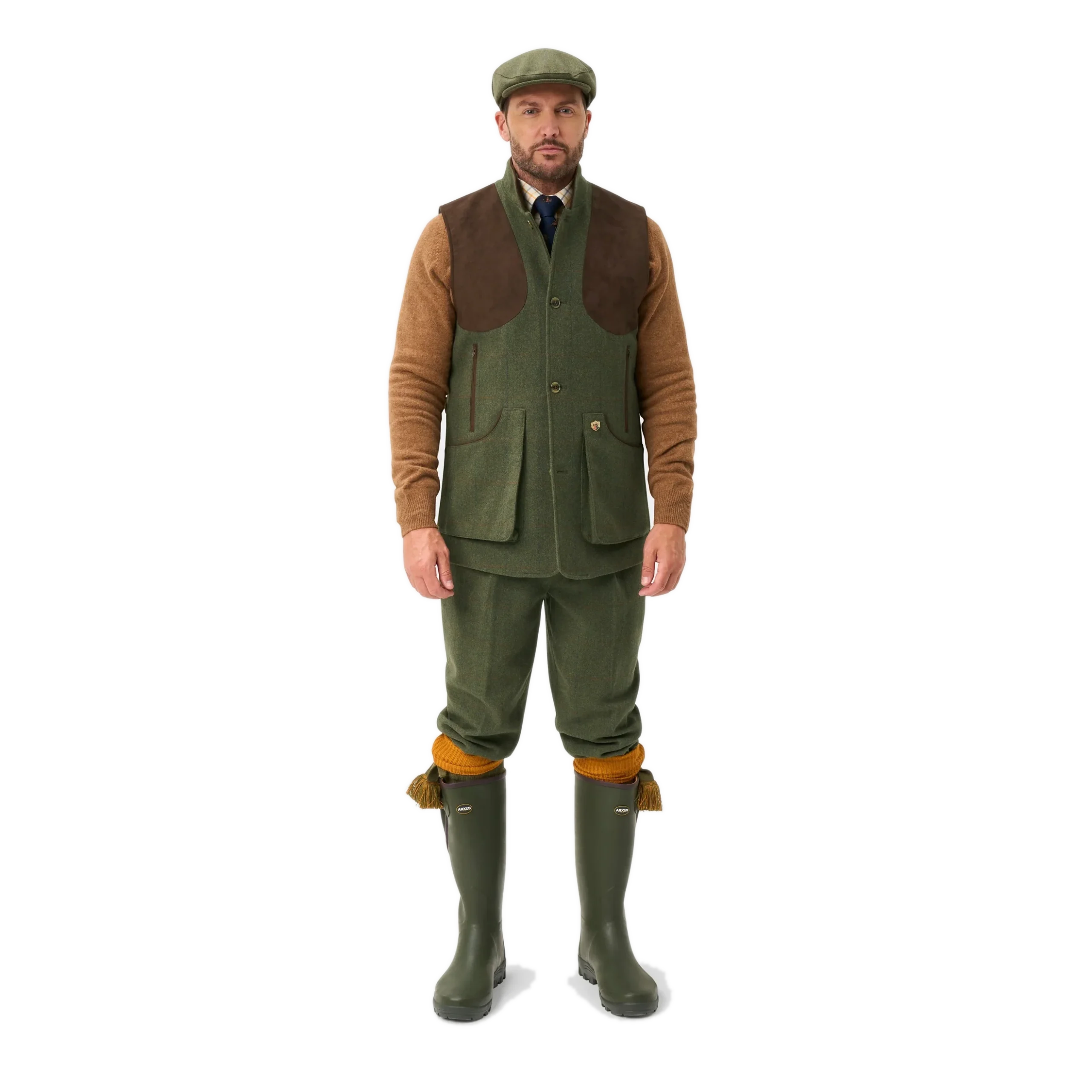Alan Paine Combrook Tweed Gilet Mariner