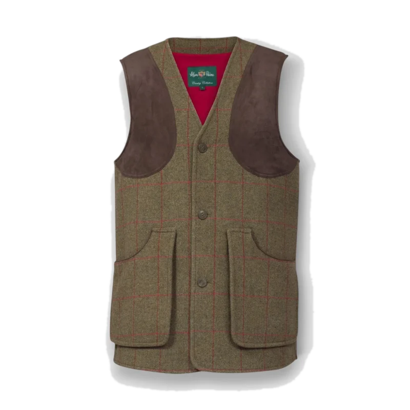 Alan Paine Combrook Tweed Shooting Waistcoat Sage