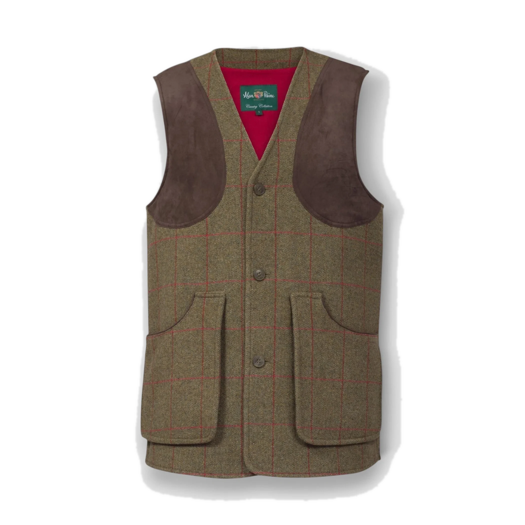 Alan Paine Combrook Tweed Shooting Waistcoat Sage
