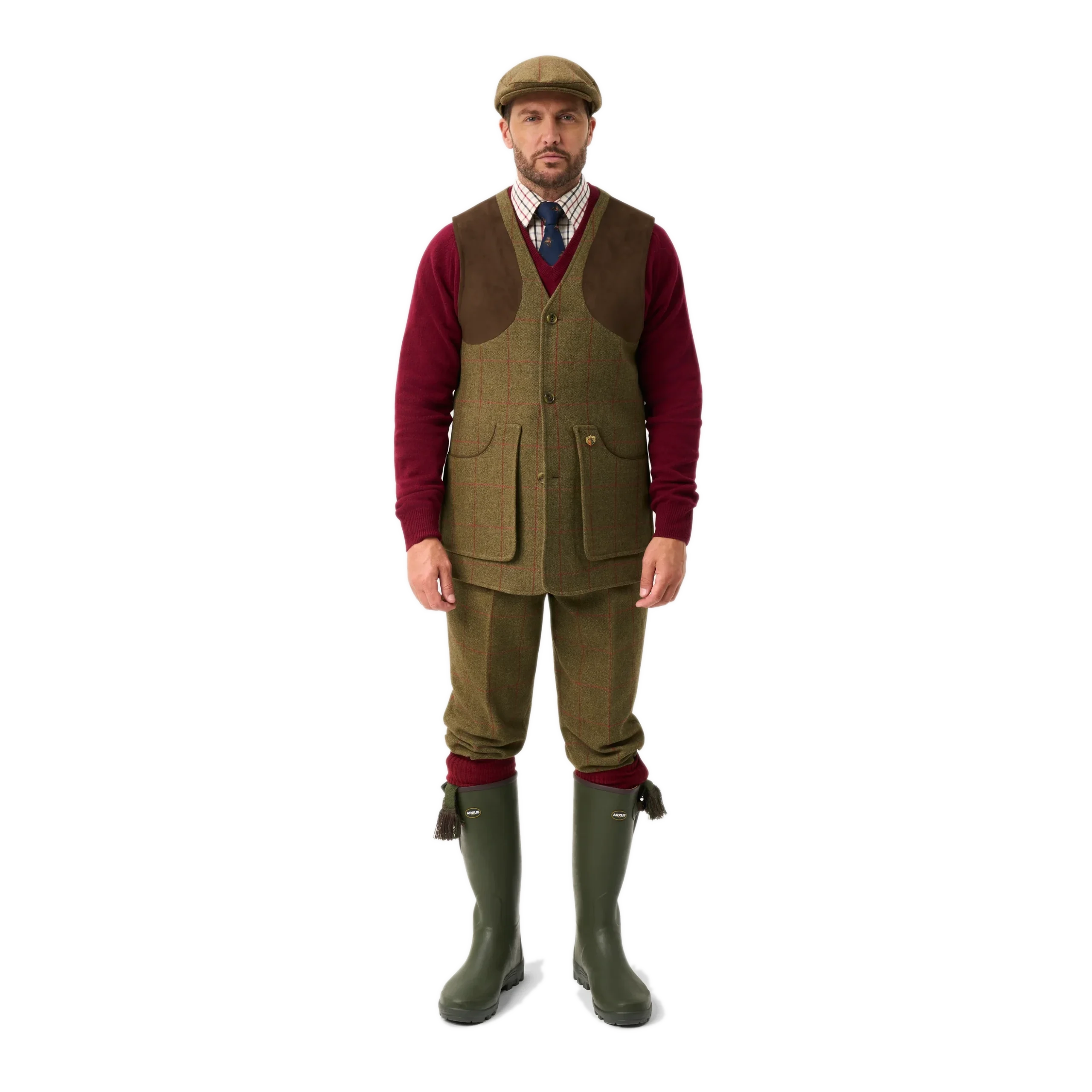 Alan Paine Combrook Tweed Shooting Waistcoat Sage