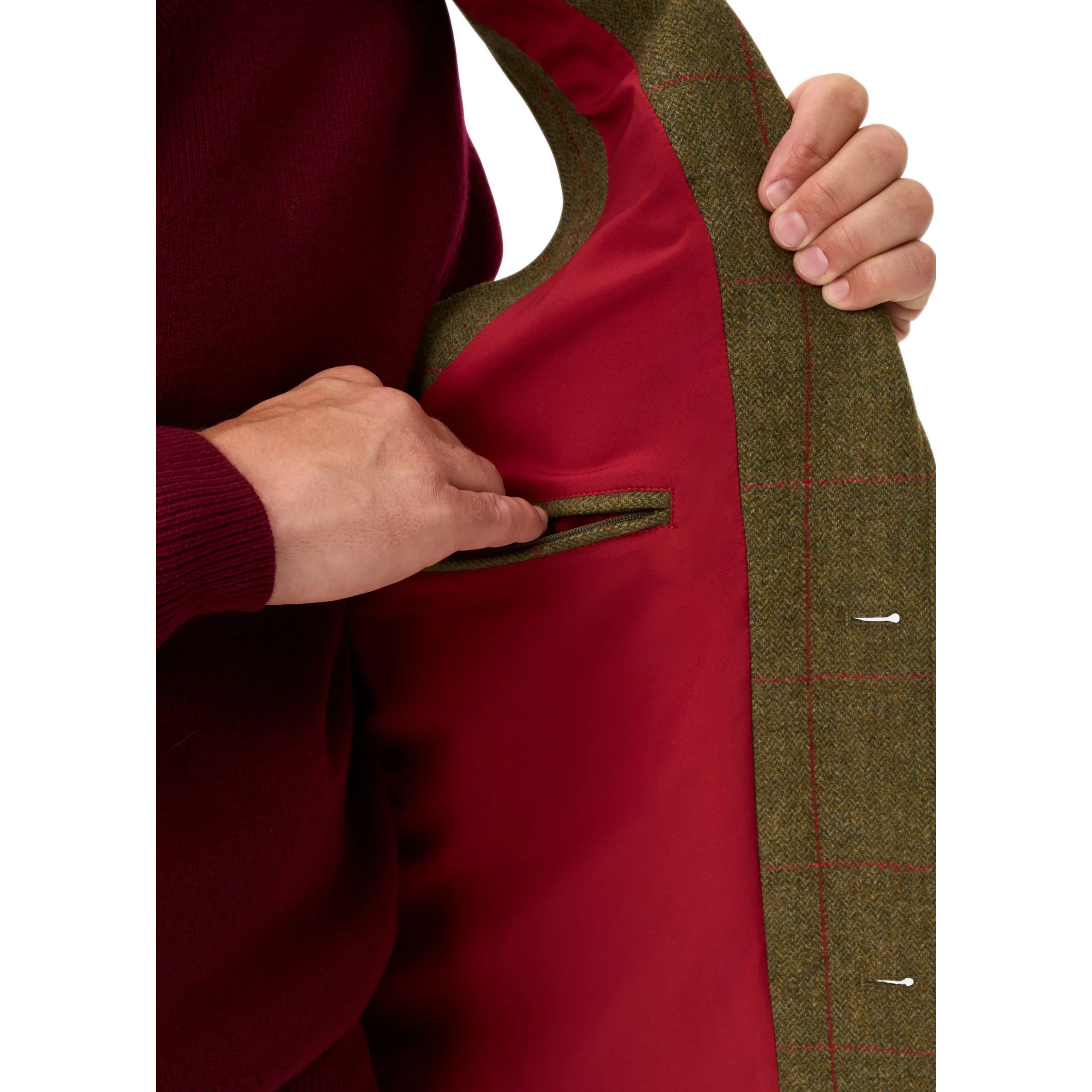 Sage inside pocket and lining