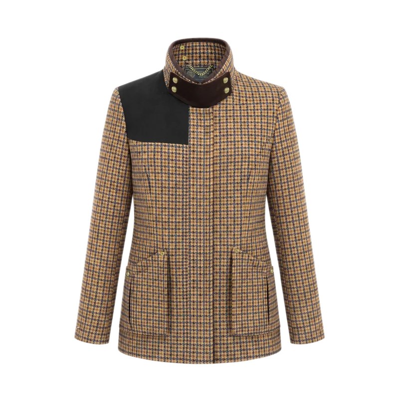 Holland Cooper Womens Classic Country Jacket Large Scale Brown Abbot Check Tweed