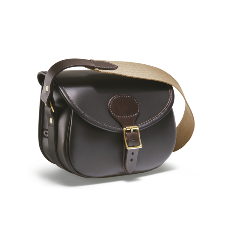 Croots Byland Leather Cartridge Bag Dark Havana