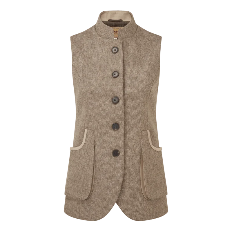 Schoffel Womens Pennan Tweed Waistcoat Cobblestone Herringbone