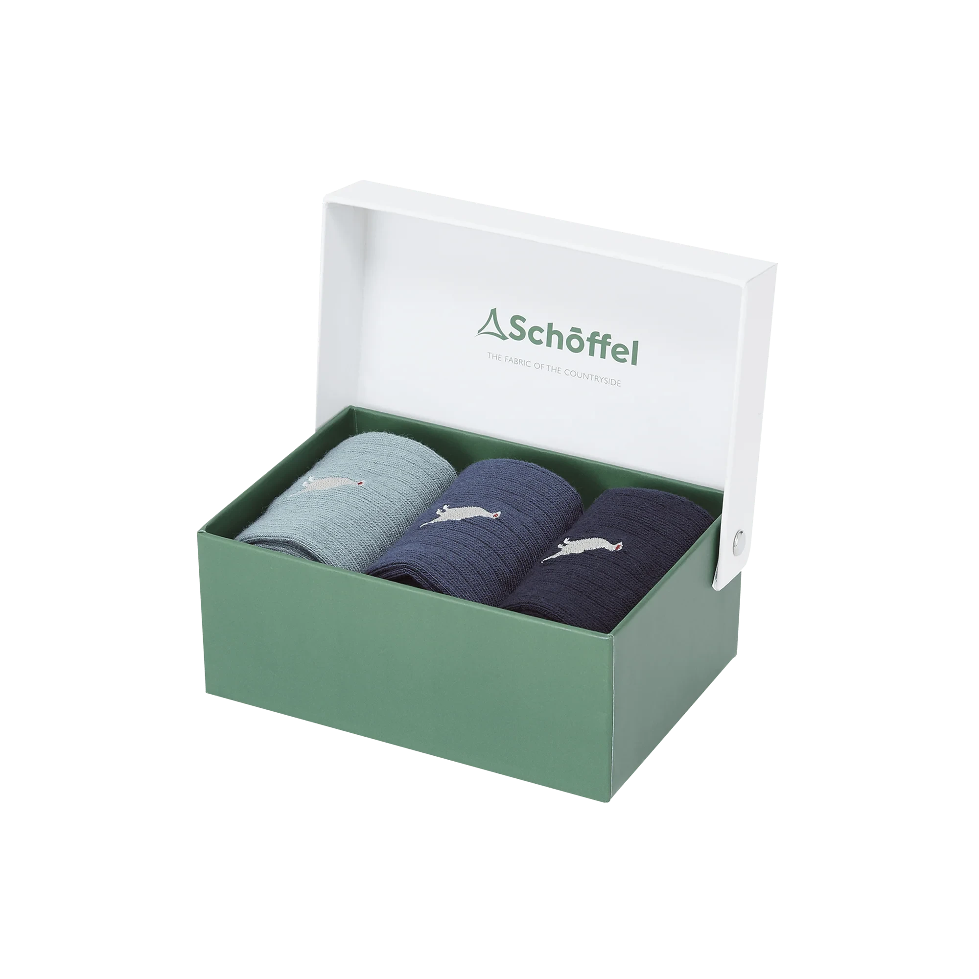 Schoffel Mens Bamboo Socks Three Pack Blue Ptarmigan Mix 1